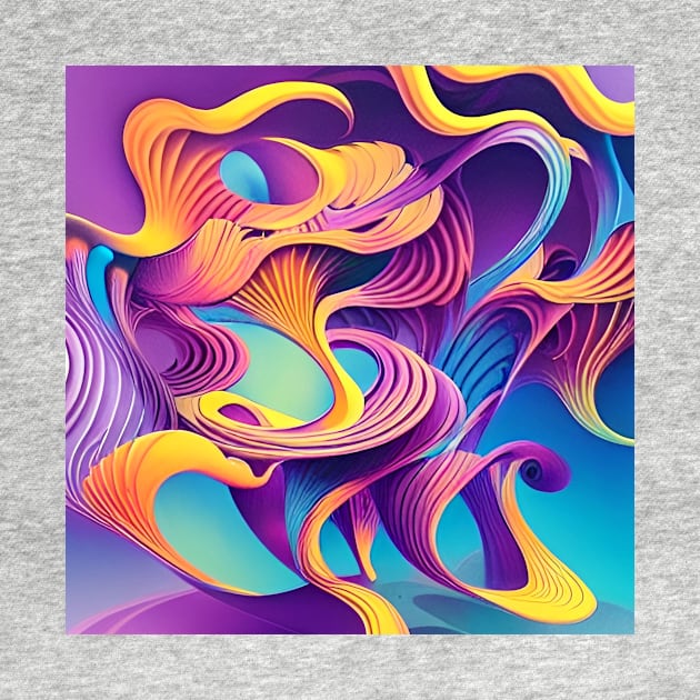 Curvy Calming Colors Abstract Design by ArtistsQuest